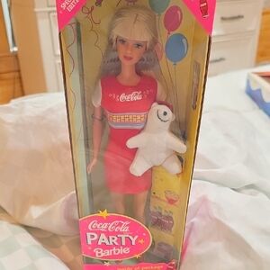 Coca-Cola Barbie in Red Dress with White Bear